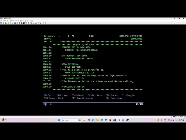 COBOL Tutorial - 1 || Structure of a Cobol Program || Cobol Divisions