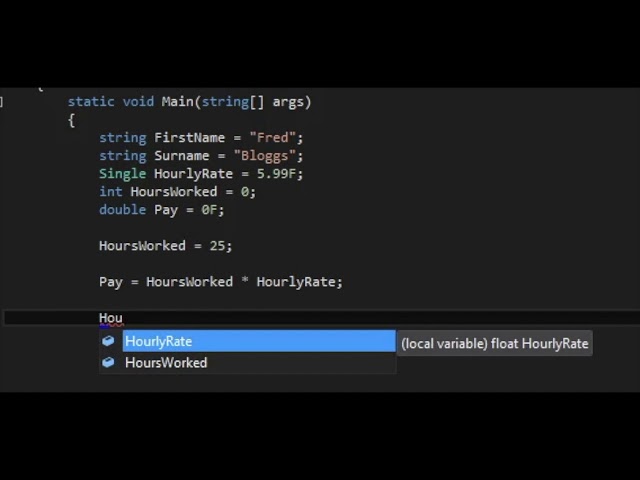 Programming in C# - P4.1 - Assignment Statements
