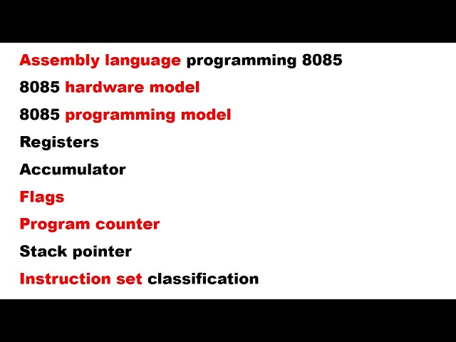 assembly language programming 8085 in bangla