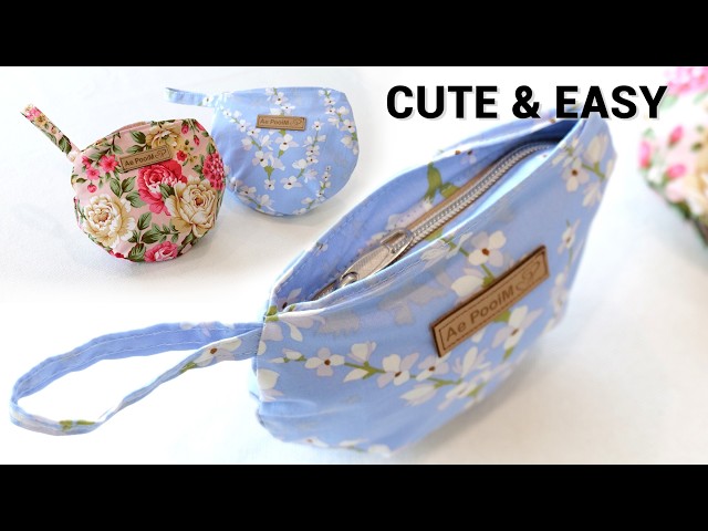 Just a Circle! Make This Cute Zipper Pouch | Easy Sewing Tutorial