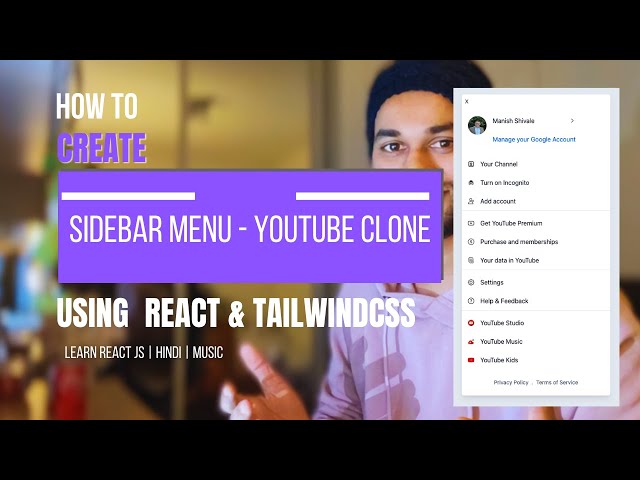 How to Create Sidebar Navigation Menu of YouTube App using React  | ASMR Programming - No Talking