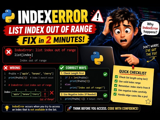 How to Fix IndexError in Python | List Index Out of Range Fix 💻