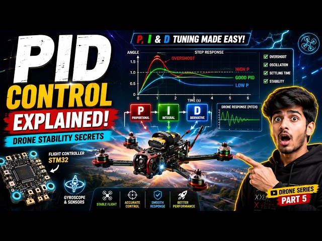 PID Controller Explained for Drones | P, I & D Tuning Made Easy with Graphs |Drone Flight Controller