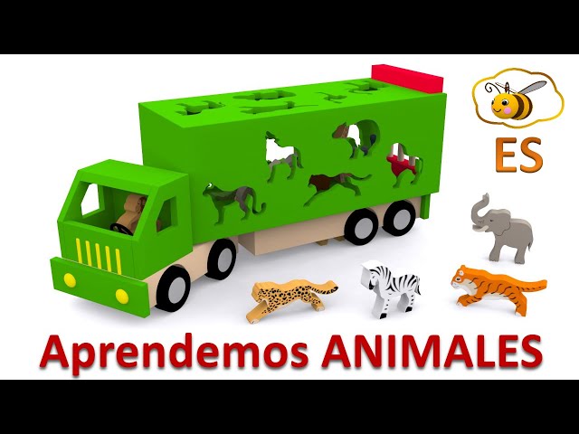 Los animales salvajes para niños. Dibujos animados educativos en español. Learn Spanish