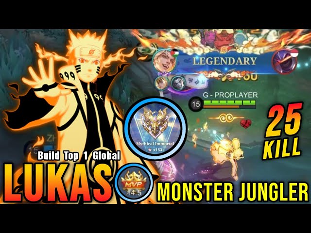 25 Kills!! Legendary Lukas Real Monster Jungler!! - Build Top 1 Global Lukas ~ MLBB