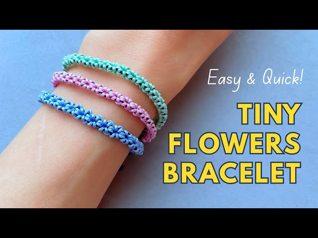 🌸 How to Make Handmade Flower Bracelets | Easy Nylon Cord Macrame Bracelet | Friendship Bracelet
