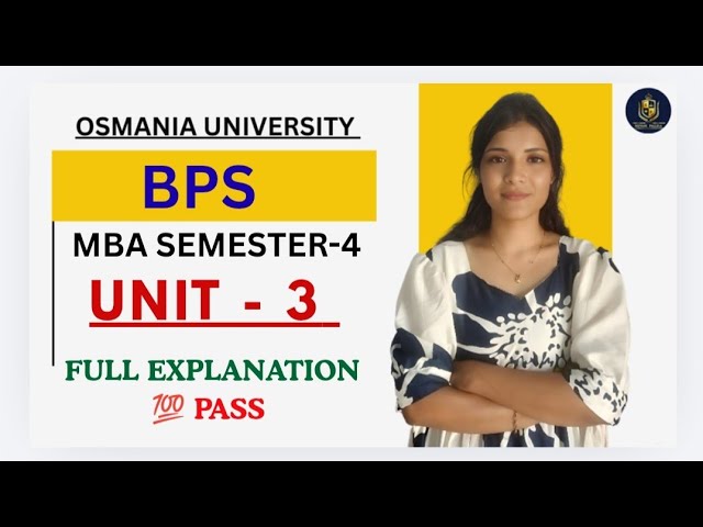 BPS | BUSINESS POLICY & STRATEGY | UNIT-3 LONG FULL EXPLANATION | SEM-4 MBA  | ‎⁨@shivanipallela⁩  