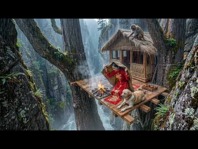 How Did She Do It? A Girl Built a Stunning Shelter on a Sheer Cliff