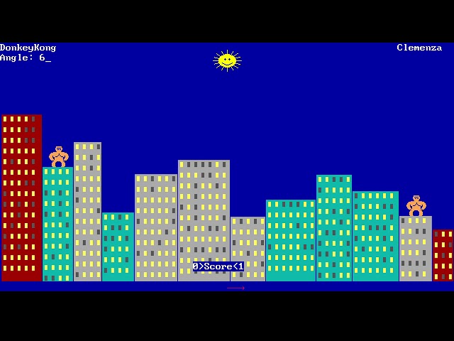 QBasic Gorillas (Gorilla.BAS) 1991 - IBM