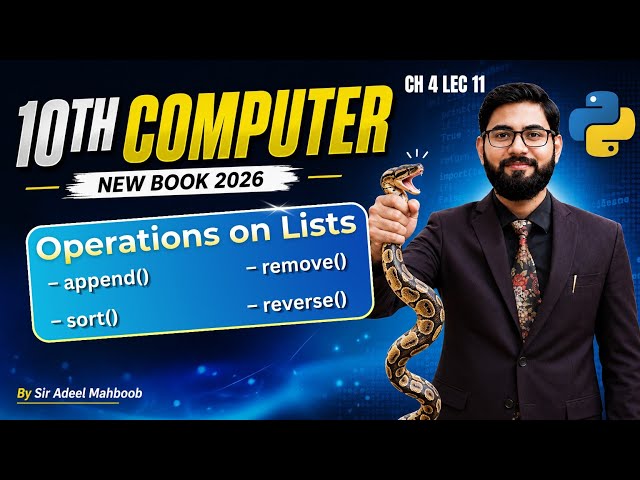 Operations on lists | append remove sort reverse in python