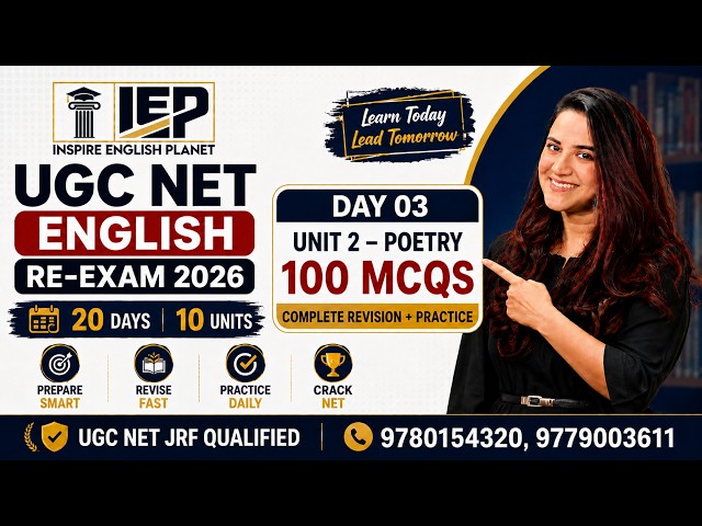 3. Unit 02 POETRY UGC NET  Re-Exam 2026 #ugcnet2026 #ugcnetreexam2026 #ugcnetjrf #englishliterature