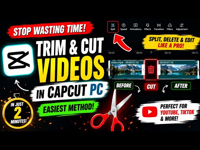 How to Trim and Cut Videos in CapCut PC (Beginner Tutorial 2026) | DT CREATIVELK #capcut