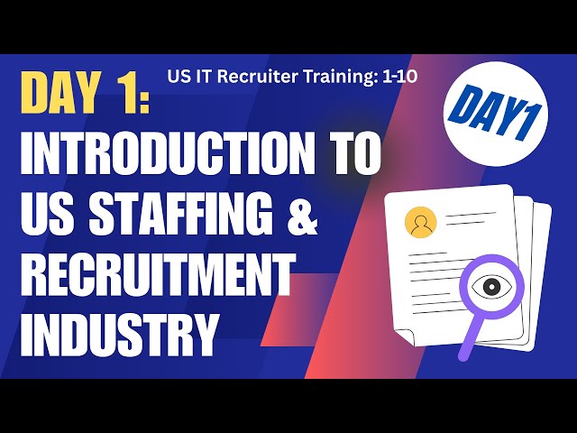 Day 1: Introduction to US Staffing & Recruitment Industry | US IT Recruiter Training Series