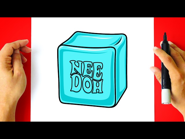 Como DESENHAR um CUBO de NEEDOH - Cómo DIBUJAR un CUBO de NEEDOH - ( Nee Doh Nice Cube Squishy )