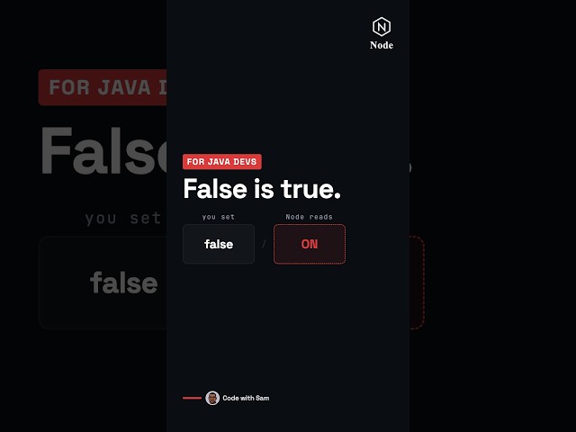 False is true in Node 🔥