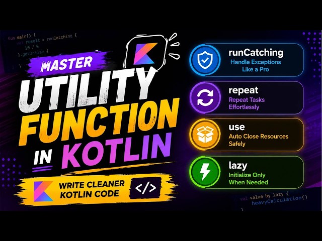 Utility Function in Kotlin - runCatching, repeat, use, lazy. #utilityfunction #lazy #runcatching