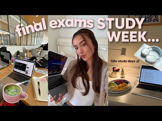 FINALS STUDY VLOG: productive 12hr study days, crashing out, & how to get A's on exams 📝