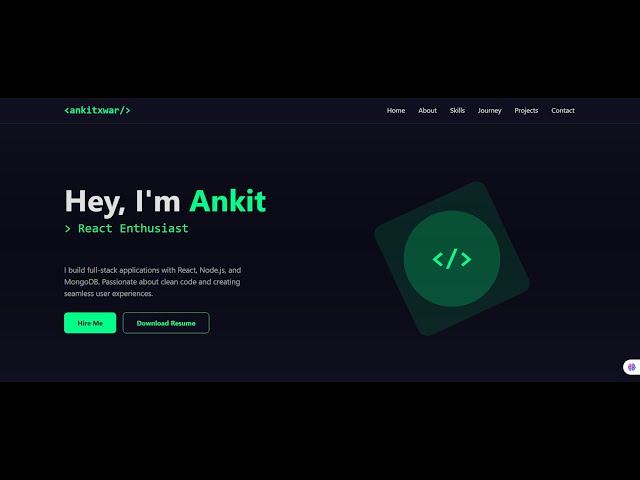 My Full Stack Developer Portfolio (React, Node, MongoDB) | 2025 Projects