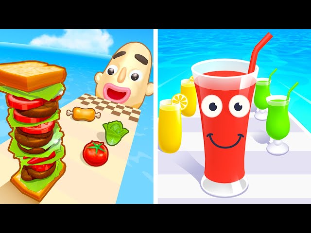 Sandwich Runner vs Juice Run🍊🍋🍌Walkthrough Max Gameplay BE2511