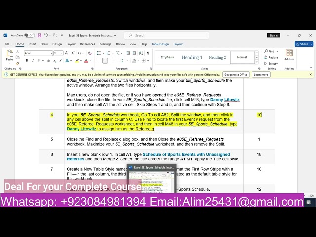 Excel_5E_Sports_Schedule | Excel 5E Sports Schedule | excel 5e sports schedule | #excel5e #sports
