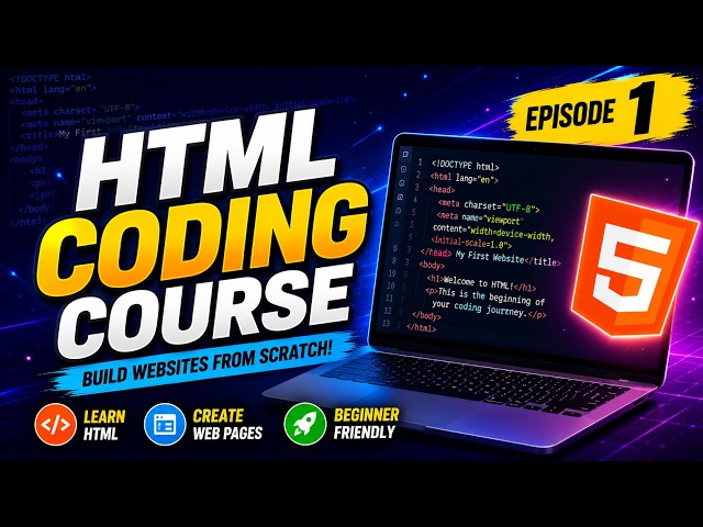 HTML Tutorial For Beginners Episode 1