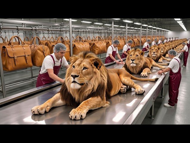 Inside the Lion Leather Factory — How Premium Lion Leather Becomes Luxury Travel Bags (Full Process)