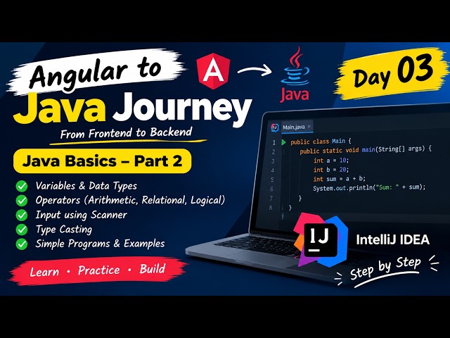 Angular to Java | Day 03 – Java Basics & Beginner Programs Explained | From Angular to Java