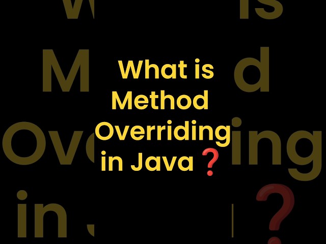 What is Method Overriding in Java? 🤔 | Runtime Polymorphism