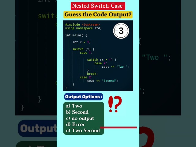 C++ Nested Switch puzzle 🧩‼️# 51 #cs #coding #programming #cpp #code