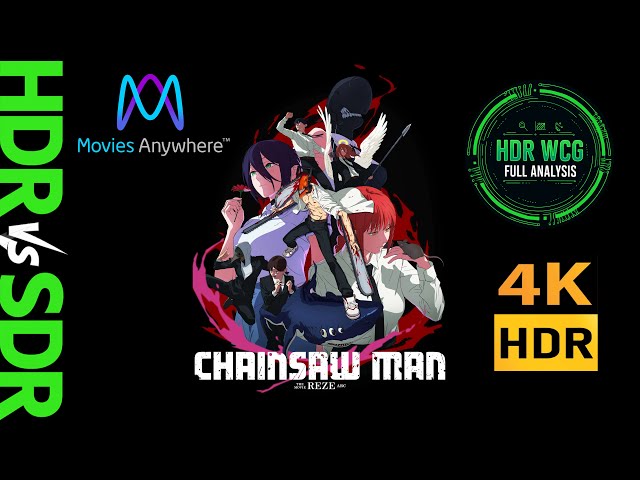 HDR DV WCG ATMOS ANALYSIS Chainsaw Man The Movie Reze Arc 2025 4K WEB MA REVIEW vs 100nits