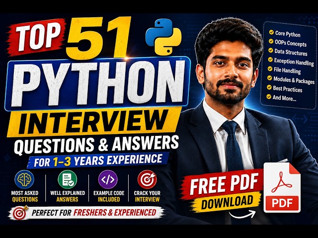 Crack Your Python Interview 🚀 | 51 Important Questions with Answers + FREE PDF