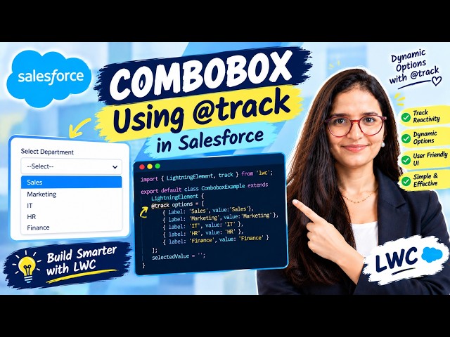 Combobox in Salesforce LWC | lightning-combobox Explained | LWC Tutorial for Beginners in hindi 2026