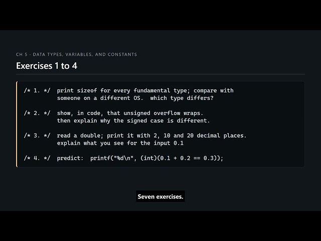 C Programming #57 — Chapter 5 Recap, and Seven Exercises