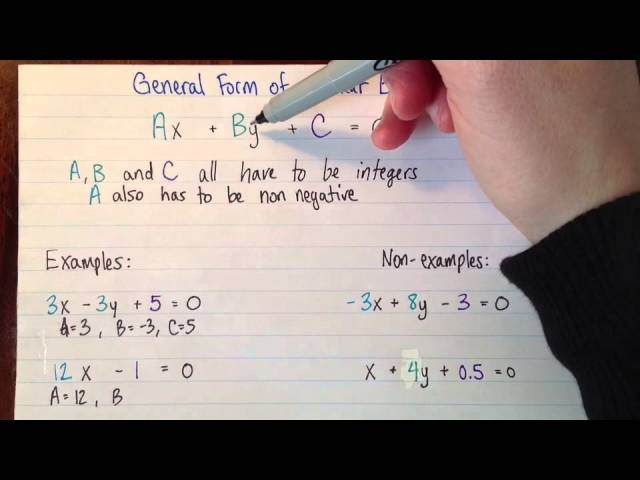 General form of a linear equation