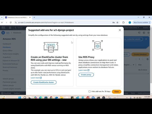 how to set up PostgreSQL using python vscode and aws console