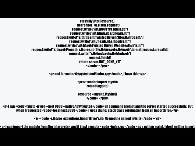 import problem with twisted.web server