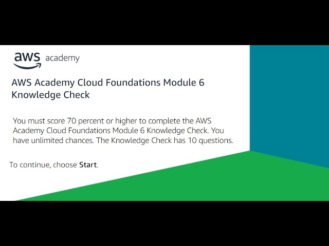 AWS Module 6 Knowledge Check Answers
