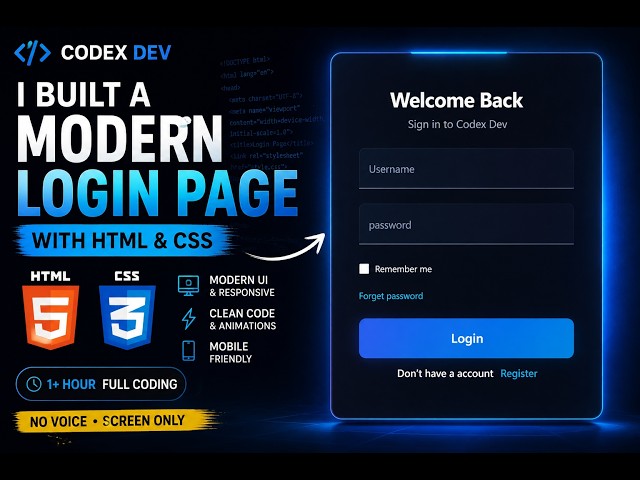 I Built a Modern Login Page from Scratch with HTML & CSS 🚀 | Full Coding Process