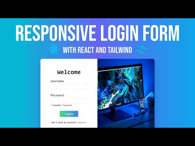 Responsive Modern Login Form Using React & Tailwind