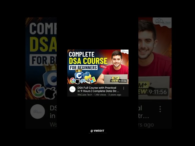 Master DSA with These 5 Videos 🚀 | VMSOIT #vmsoit #programming #computerscience #coding