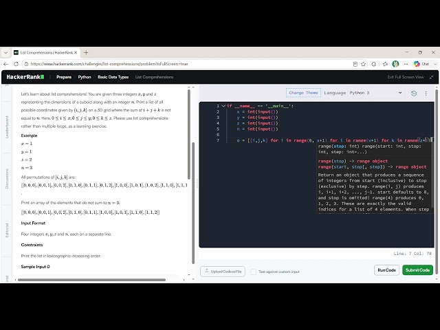 List Comprehensions python program solutions