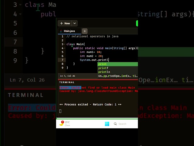 Relational Operators in Java in 60 Seconds 🔥 #shorts #youtubeshorts