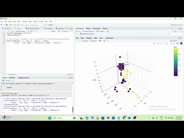 How to Turn Boring R Graphs into Interactive 3D Magic! 🤯 #shorts #rprogramming