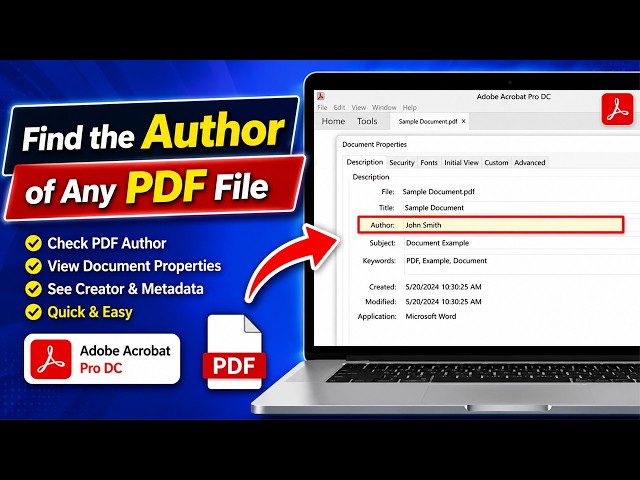 How to Find the Author of Any PDF File Using Adobe Acrobat Pro DC (Quick & Easy)