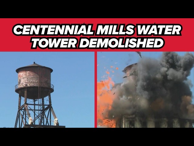 Centennial Mills Water Tower successfully demolished