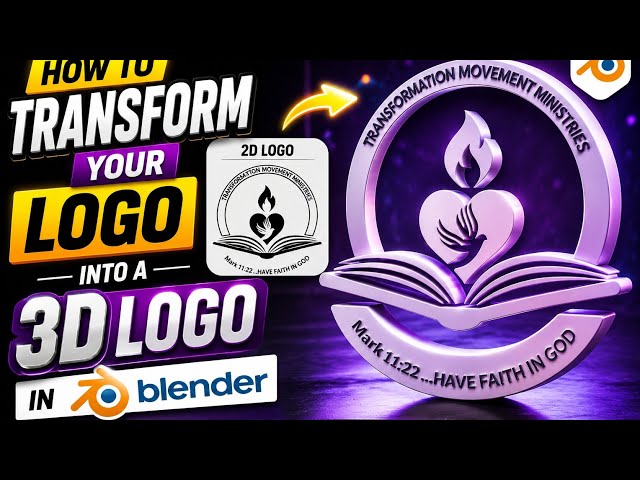 TURN ANY LOGO INTO 3D IN BLENDER! | Easy 2D to 3D Logo Tutorial