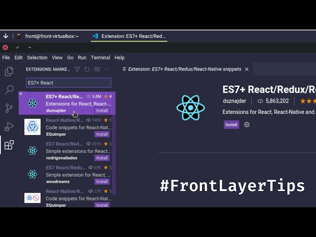 Visual Studio Code Extensions ::: ES7+ React/Redux/React-Native/JS snippets