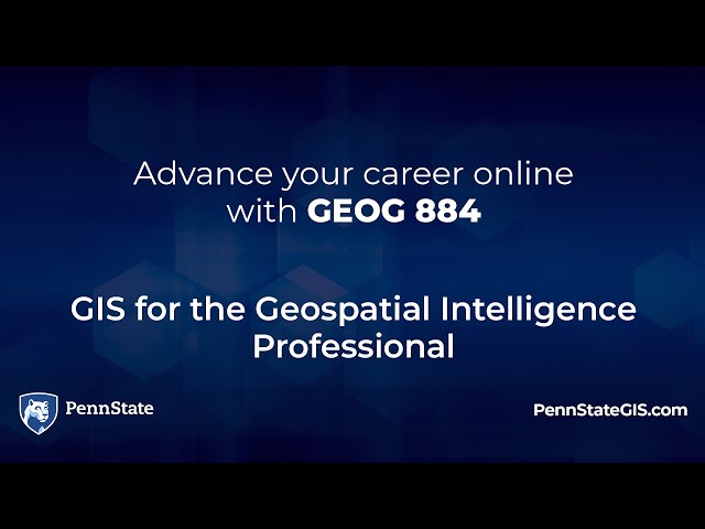 GEOG 884, Spatial Data Science and Intelligence Analysis