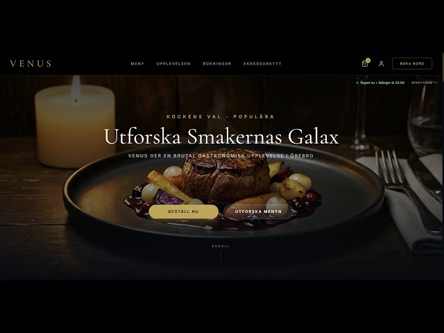 Full stack Modern Restaurant Website  for a Client