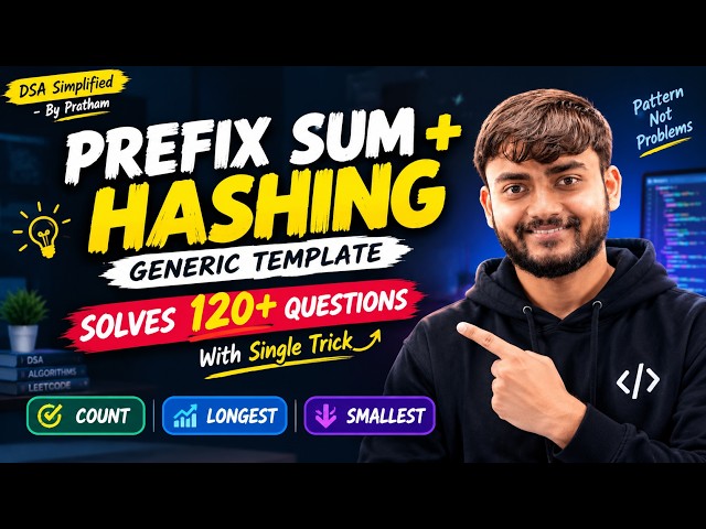 Prefix Sum + Hashing Generic Template | Count, Longest & Smallest Subarray with condition